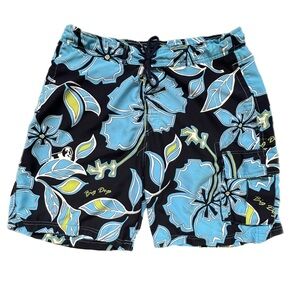 Big Dogs Men's Blue Floral 7" Swim‎ Shorts - Large